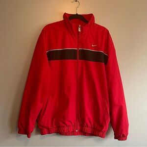 Nike Mens Red Windbreaker vintage jacket full zip coat size XL the athletic dept